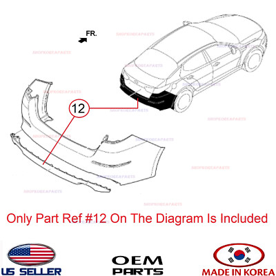 OEM Parts Rear Bumper Dual Diffuser 1pcs Black for Kia 2014 - 2015  
