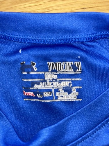 Under Armour Blue Boys Short Sleeve T- Shirt Camo Logo Youth Medium YMD - Picture 3 of 3