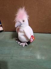 Ty Beanie Babies Kuku Cockatoo Bird - White