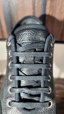 GUCCI Men’s Gg Monogram Black Guccissima Sneakers Size 8.5 G New Saks Authentic Gucci Guccissima Signature Web Mens Ace Sneakers 8.5 Black  main image 4