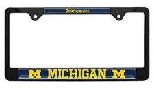 University of Michigan Wolverines Black Metal License Plate Frame