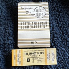 The Moody blues unused 1979 ticket-unused  backstage pass  1987 Jackson Miss.