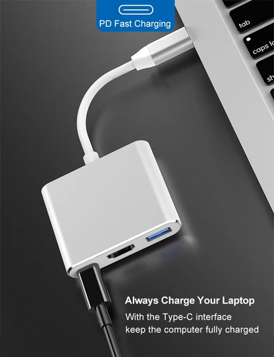 USB C HUB Adapter Typ C zu USB HDMI 4K TV PD Samsung MacBook Air Pro PC Weiß - Bild 2 von 5