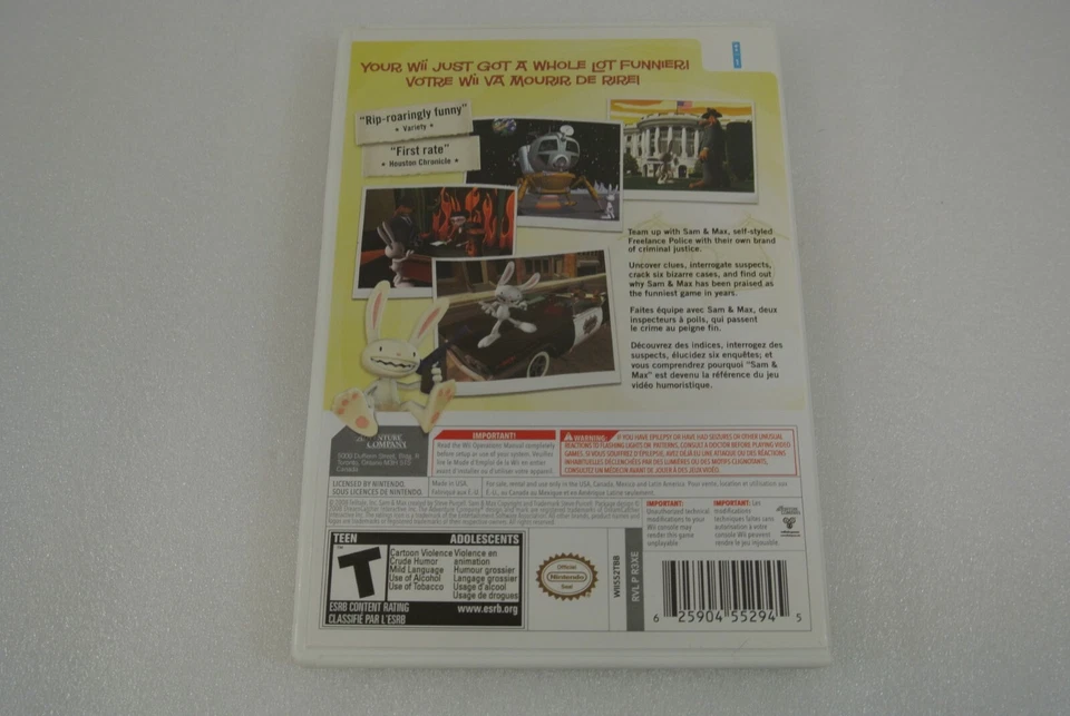 Sam & Max Season One 2006 Nintendo Wii Telltale Games COMPLETE EX - Image 3 of 3