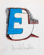 CASCELLA ANDREA (1919 - 1990) LITOGRAFIA BOLAFFI ARTE FIRMATA lettera E CATALOGO