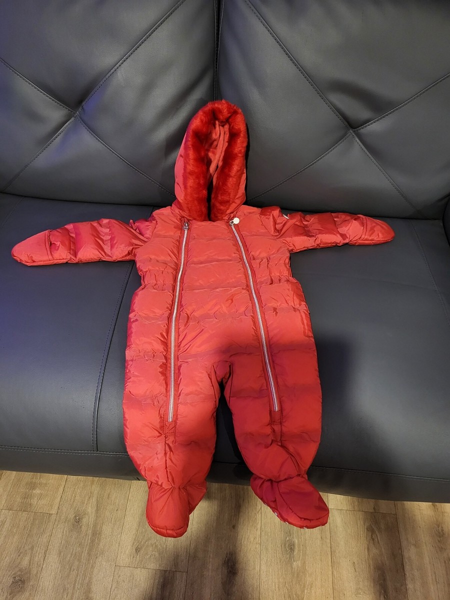 Jasper Conran Snow Suit Coat Babies Red Hooded All In One Size 6-9