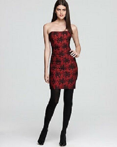 Black lace Strapless Sheath dress Sz 