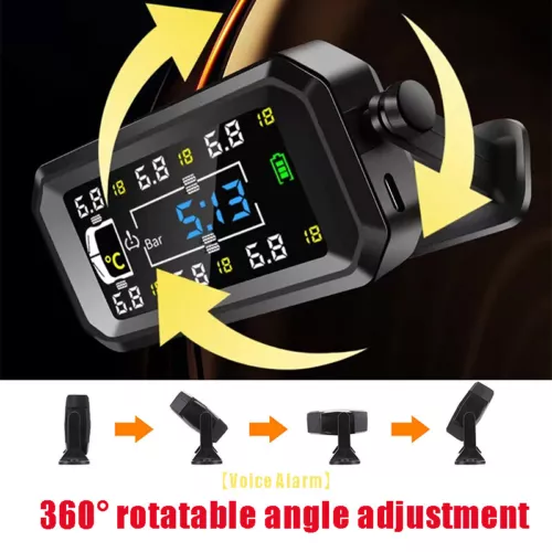 Wireless Solar TPMS LCD Car Tire Pressure Monitoring System + 6 External Sensors - Picture 9 of 16