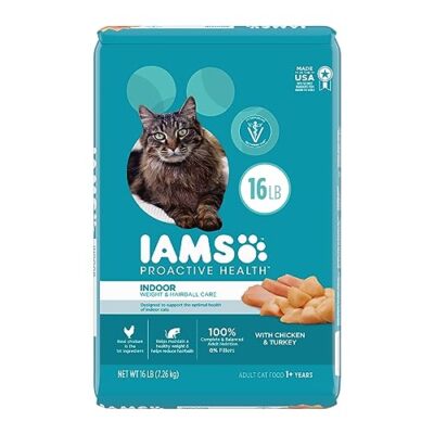 IAMS Proactive Health Indoor Dry Cat Food 16lb Chicken Turkey Hairball Care