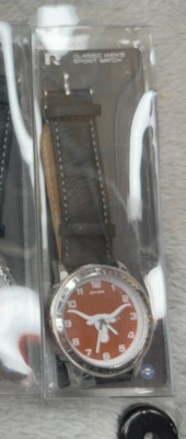 Texas Longhorns Watch Classic Sports Men's Black Leather Sparo NCAA Merch