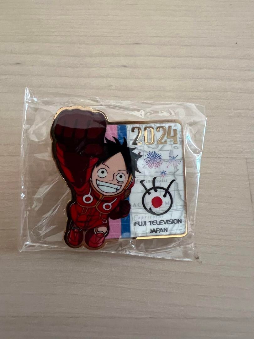 Paris Olympics ONE PIECE Luffy Pin Badge 2024 Limited From Japan