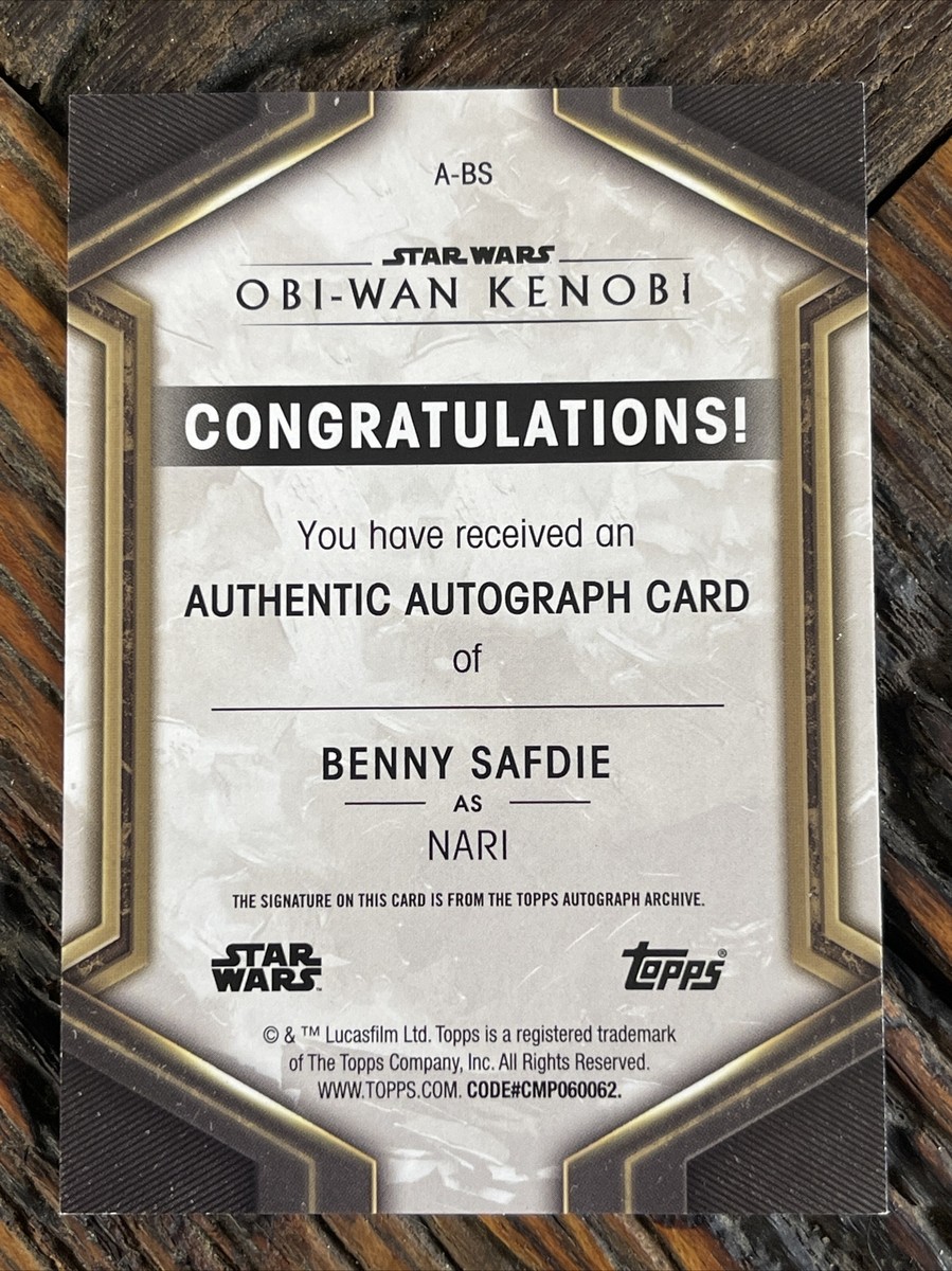BENNY SAFDIE as NARI - AUTO - SIGNATURE - 2023 TOPPS STAR WARS OBI