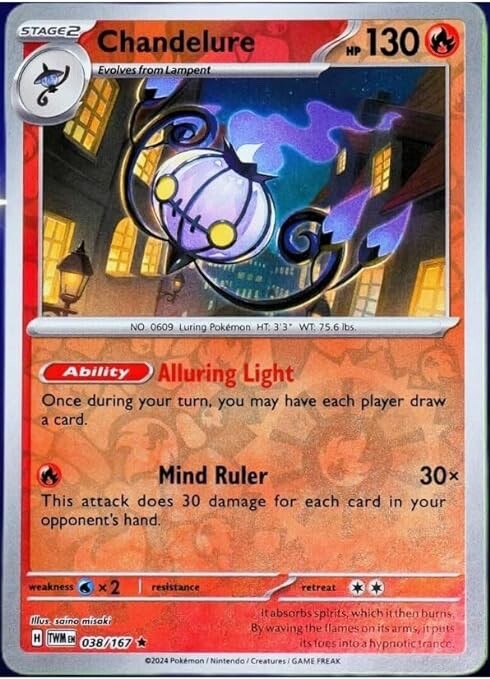 Pokemon - Chandelure - 038/167 - Reverse Holo Rare - Twilight