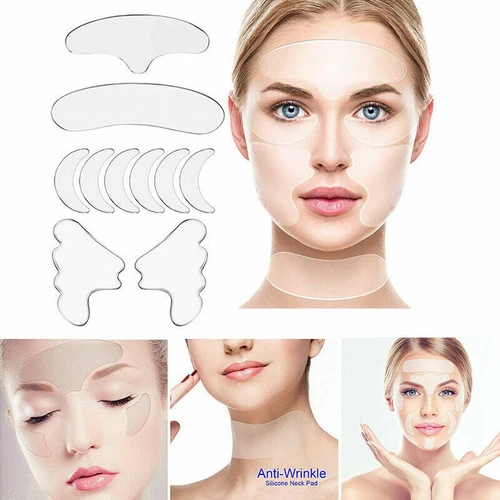 16PCS Anti-Wrinkle Neck Eye Face Pad Silicone Removal Patch Skin Lifting Overnight - Image 1 of 12