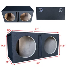 PRO DUAL 12" PORTED SUBWOOFER ENCLOSURE CAR AUDIO SPEAKER BOX  ALL MDF