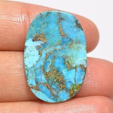 14 Ct. Cts Natural Oval Blue Copper Turquoise Cabochon Supply 26X18X2 mm