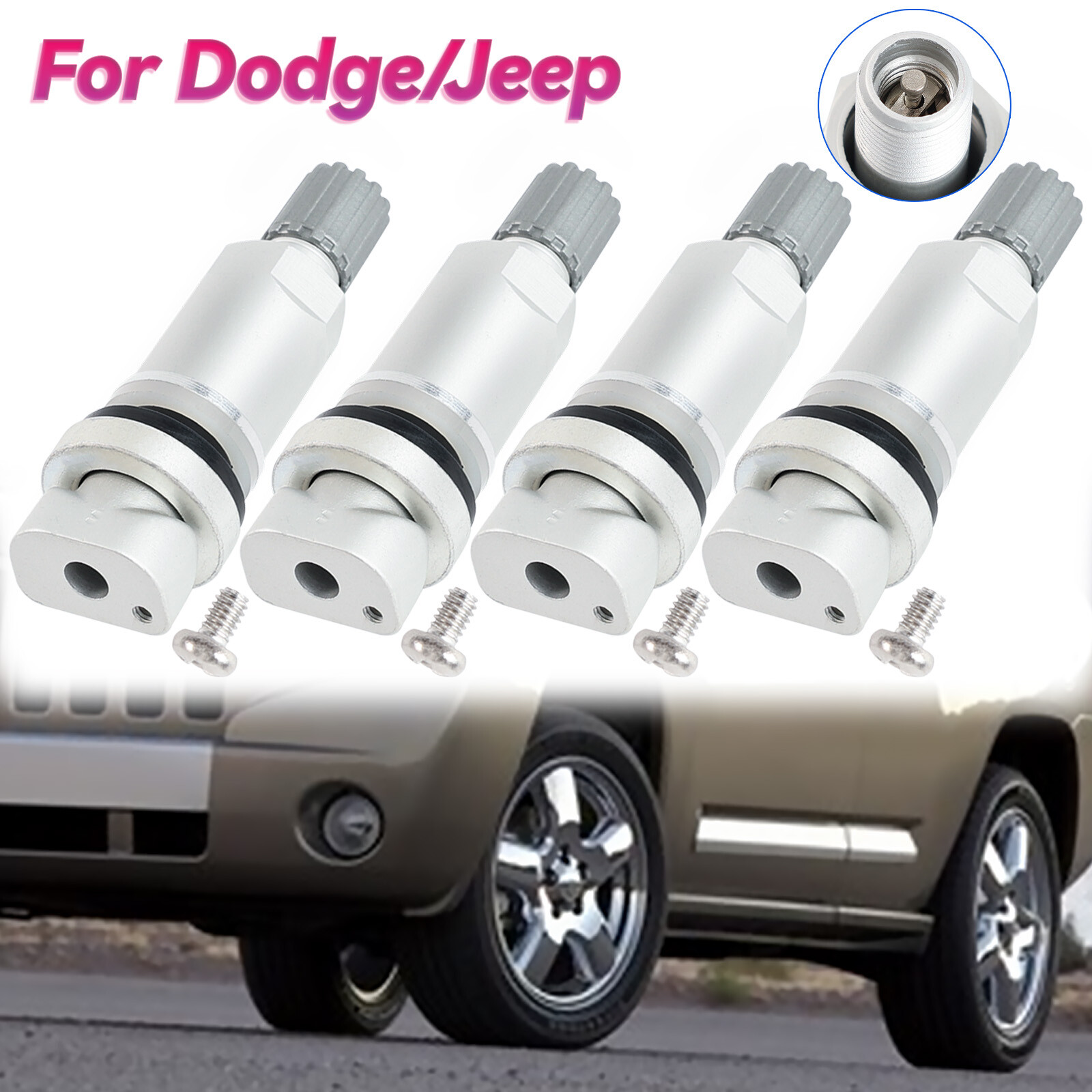 TPMS Valve Stem 4Pcs for Chrysler Dodge Mercedes-Benz Car Tire Pressure Sensor