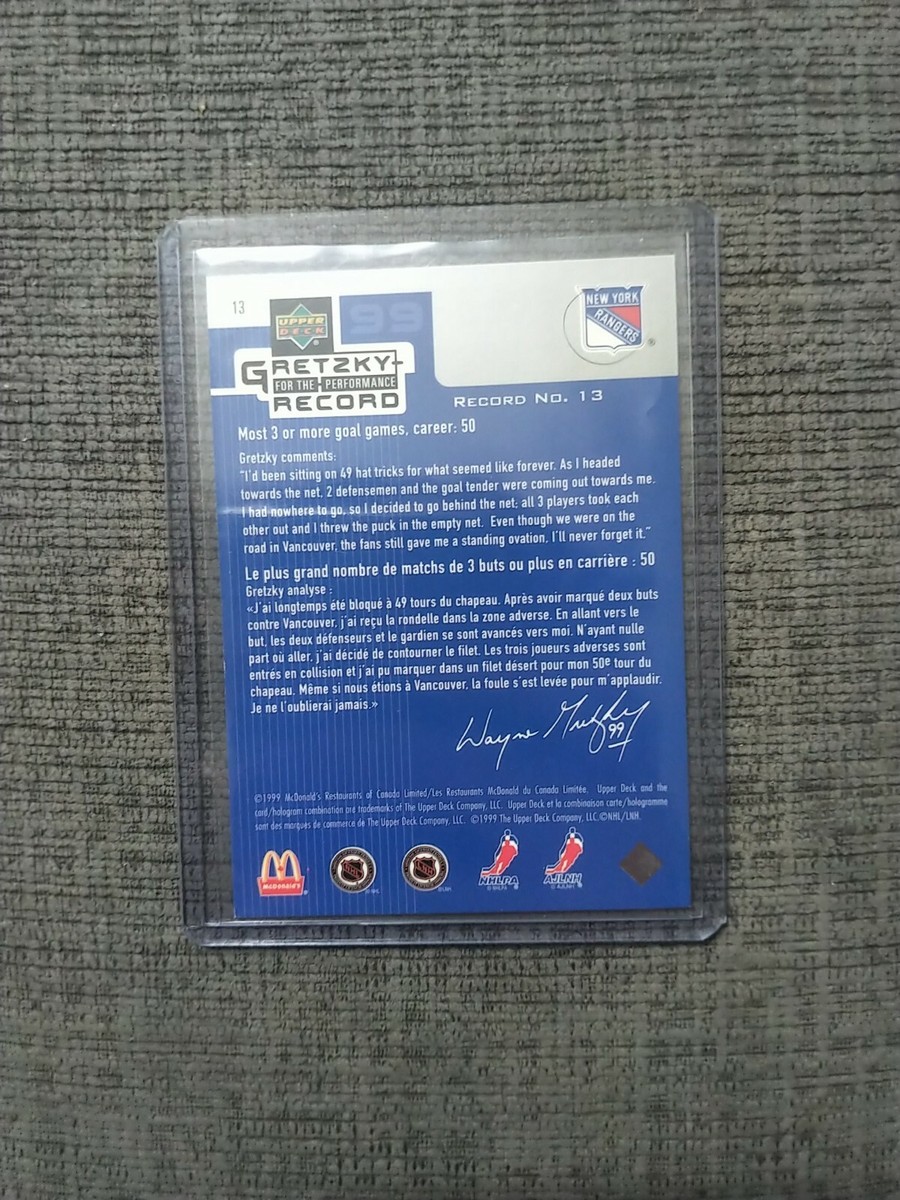 1999-00 Upper Deck McDonald's GRETZKY For The Record #13 WAYNE