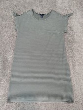 Gap Shift Dress Womens Small Striped Cold Shoulder Midi Pockets