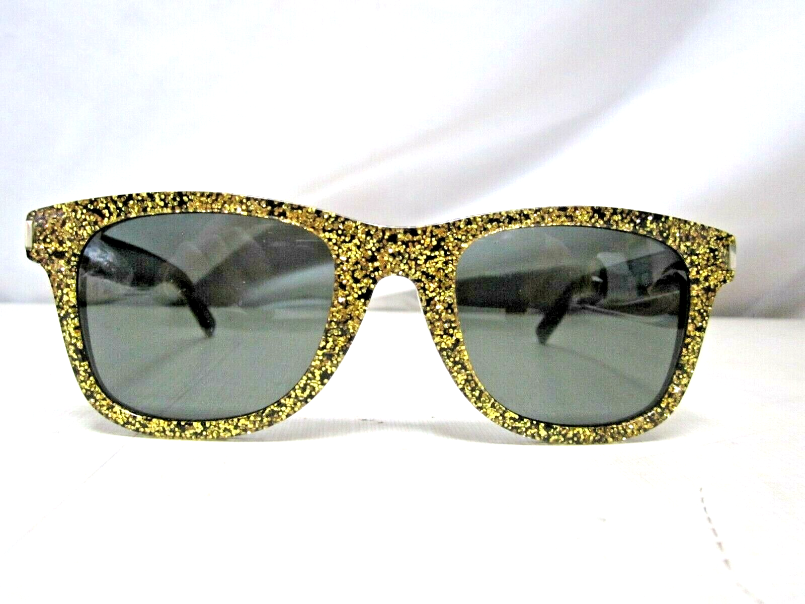 Occhiali da sole Saint Laurent montatura nera con glitter oro Sl51 F.007 50 22 140