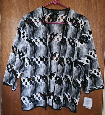 Women s Alfred Dunner Petite XL Native New Yorker Open Weave Jacket Top NWT