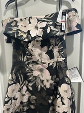 NWT XCAPE Floral Pattern Jacquard Off The Shoulder Gown Size 12 msrp $299