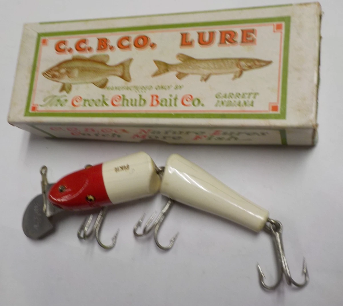 Leur De Pêche Vintage Creek Chub Husky Pikie – Modèle En Bois Minnow #2300 – Collection