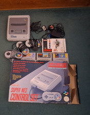 SNES console 4 games 3 controllers PAL boxed Super NES Mario Fifa Street Fighter
