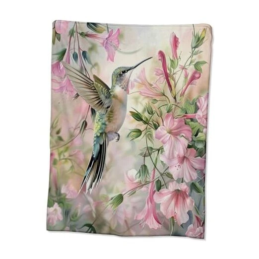 Bird Blanket for Women Adults, Flannel Hummingbird 50"x60" Hummingbird03