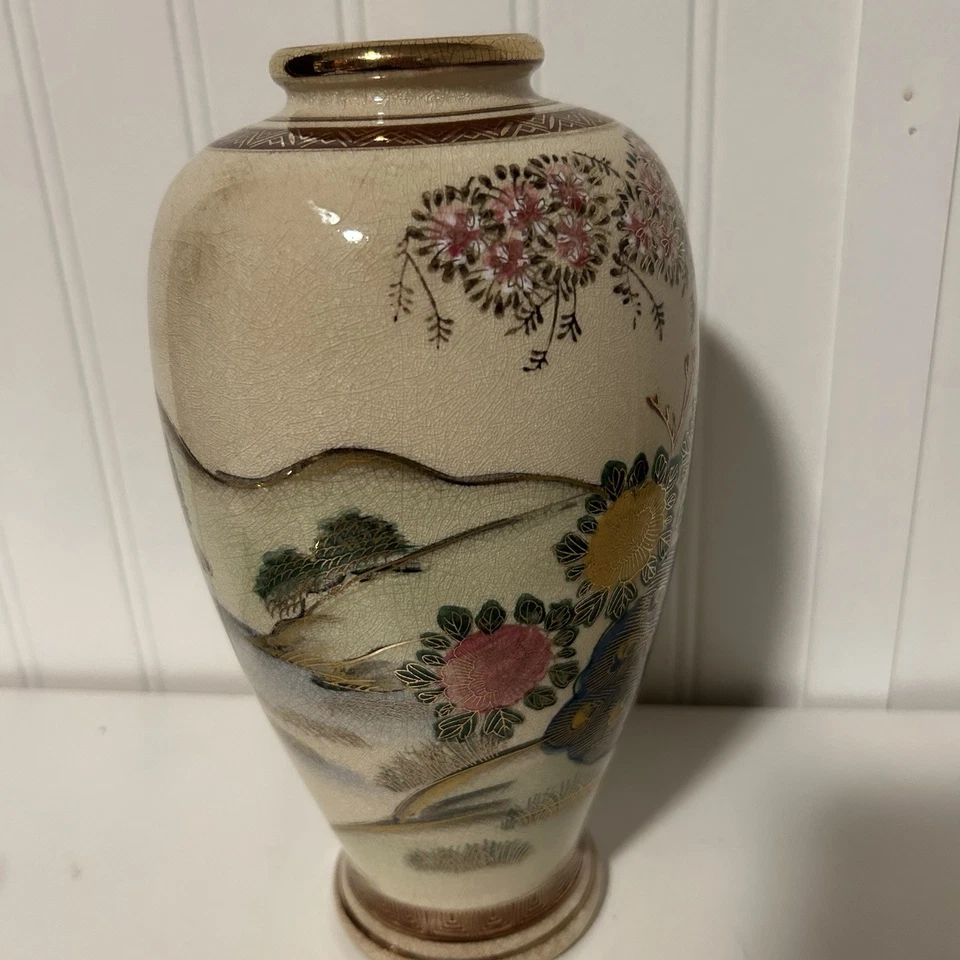 VINTAGE ANDREA BY SADEK PORCELAIN PEACOCK VASES (MADE IN JAPAN) Satsuma Ware - Image 3 of 4