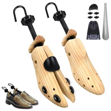 Wooden Shoe Stretcher, 4-Way Shoe Expander Widener Shoe Tree Extender for Wom...