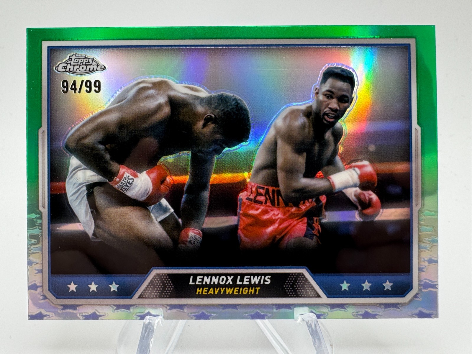 2024 Topps Chrome Boxing LENNOX LEWIS Green Refractor /99 #94