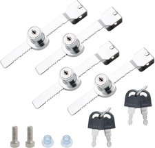 4 Pack Sliding Glass Door Lock Zinc Alloy Chrome-Plated, Fits 2-6mm Glass 8 keys