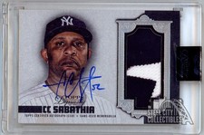 CC Sabathia 2019 Topps Dynasty Dynastic Data Patch Autograph Card #DAP-CC5 5/5