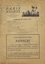Paris Nights Magazine Vol. 9 No.11 June 1931 No  Cover Risqué Content Original