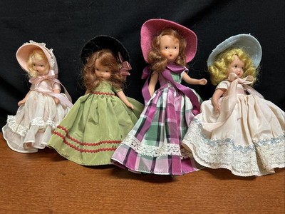 Lot 4  Nancy Ann Storybook Bisque 6'' Doll Collectible 1930s in classic dress