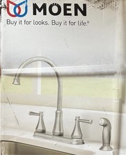 Moen Stevie 87292SRS 2-Handle High Arc Kitchen Faucet with Side Spray- Stainless