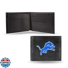 Rico Industries NFL Embroidered Leather Billfold Wallet, Detroit