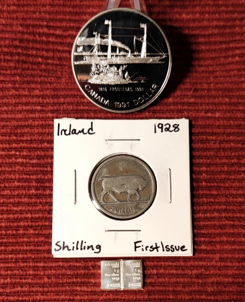 LOT 1991 Canada Dollar, 1928 Ireland, Switzerland SILVER 0.56oz ASW | FREE SHIP - Image 2 of 4