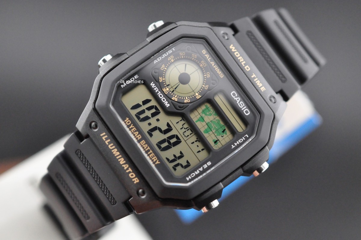 Ae 1200wh Casio Band Adjustment Casio Illuminator Black Leather