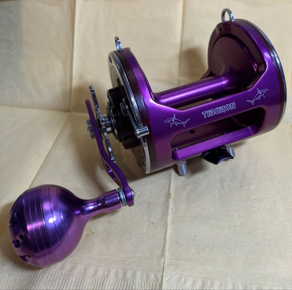 Penn Senator 113H 4/0 Purple Ex Wide Tiburon T4WEX Frame Fishing Reel Very Nice! - Image 2 of 4
