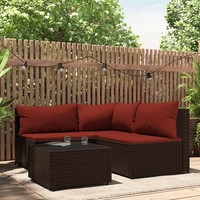 Garten Lounge Set Mit Kissen Gartensofa Ecksofa GartenmöBel Poly Rattan Vidaxl