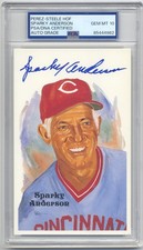 SUPERB  SPARKY ANDERSON GEM MINT 10 PSA/DNA SIGNED  PEREZ STEELE POST CARD
