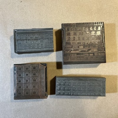 Group Of 4 Antique Printing Blocks W.C. Heller Co Early 1900s INV-AD56