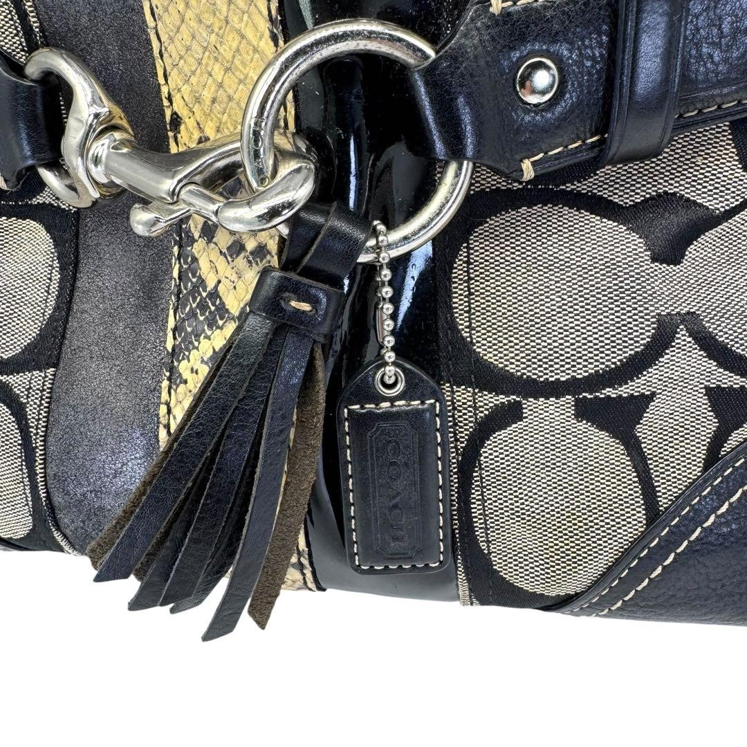 Excellent Condition COACH Handbag Python Embossed… - image 7