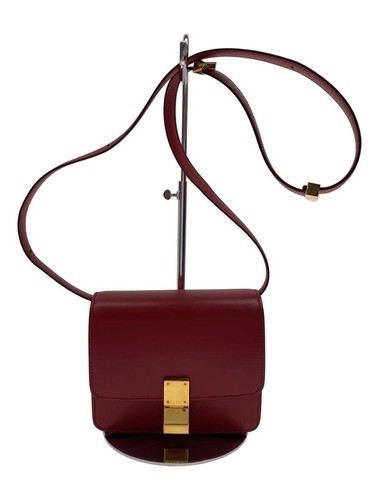 CELINE SHOULDER BAG CLASSIC BOX LEATHER RED Used