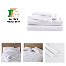 Luxurious King Size Flannel Sheets Set - 100 Cotton, Touchably Soft White