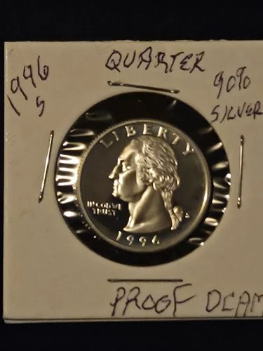 1996 S SILVER DCAM Proof Washington Quarter 90% Silver Free Ship 🚢