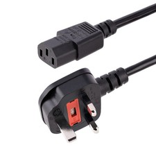 StarTech com 10ft (3m) UK Computer Power Cable 18AWG BS 1363 to C13 13A 250V