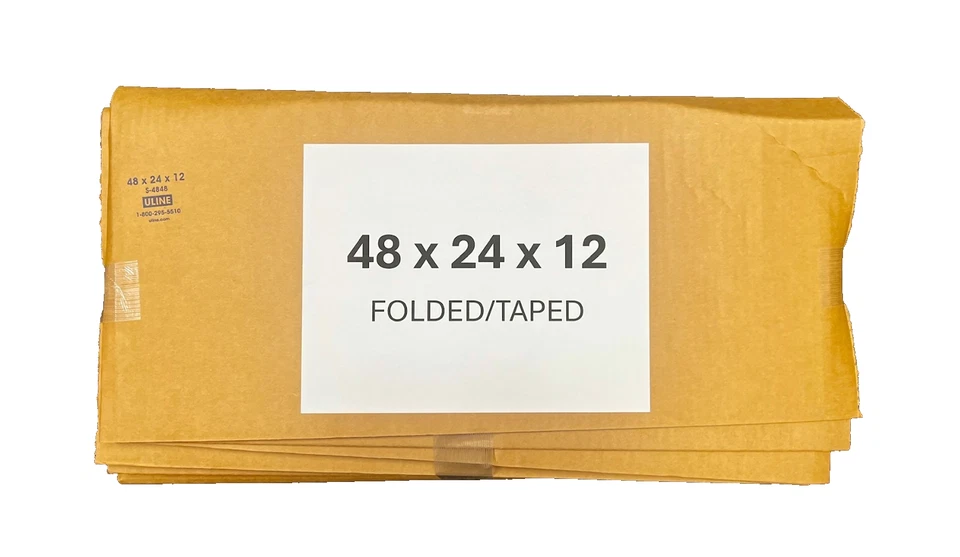 48" x 24" x 12" CARDBOARD BOX - 200 lb - SINGLE BOX - Image 3 of 4